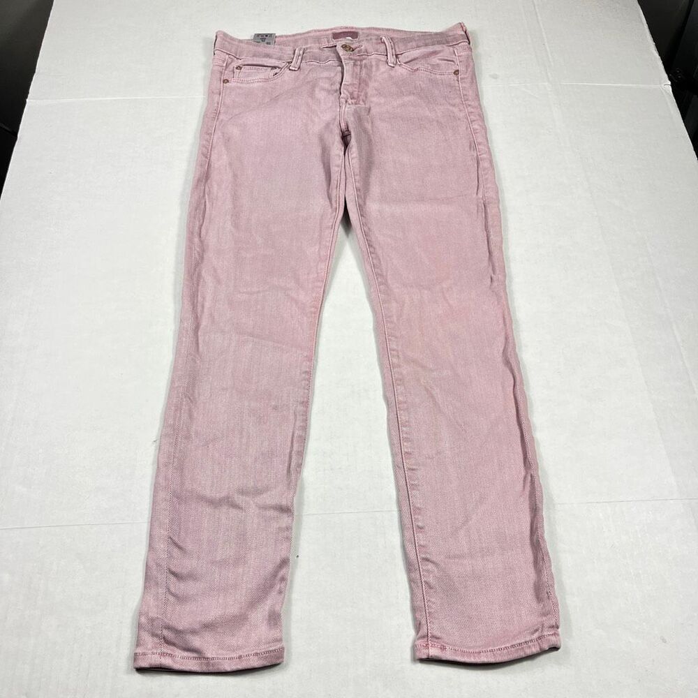 Mother The Looker Skinny Jeans Dusty Rose Pink Slim Fit Stretch Casual Crop 28